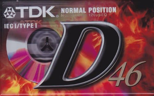 TDK - Cinta Cassette Negra de 46 Minutos, Tipo I