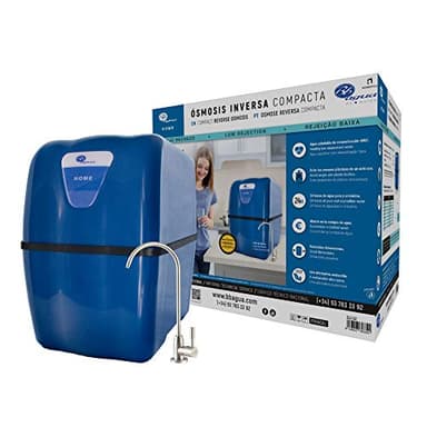 Bbagua Home. Equipo de Osmosis Inversa Compacta de 5 Etapas. Fácil Instalación bajo encimera y cambio de Filtros. Bajo rechazo. Agua saludable de mineralización débil.
