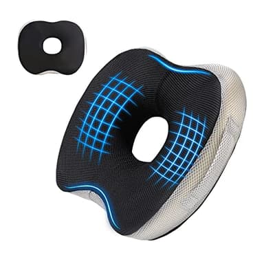 Vivisuyou Cojin Coxis Hemorroides, Cojín Silla Oficina Ortopédico, Donuts Cojin Antiescaras para Escritorio Silla Ruedas Asiento Coche, Almohada Viscoelástica Ergonómico, Alivio Cóccix y Ciática