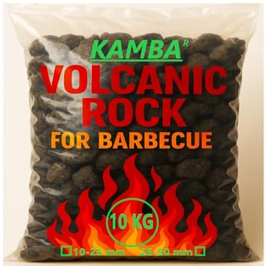 Piedra Volcánica para Barbacoas - Alta Retención de Calor - Ideal para Parrillas de Gas y Carbón - (10-25 mm / 25-50 mm) - Sacos de 3kg 5kg, 10kg, 15kg - Roca Volcánica Natural (3, 25-50 mm)