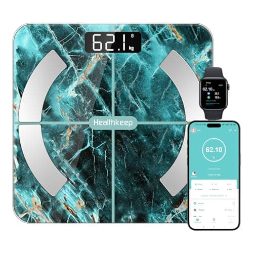 Báscula de grasa corporal, báscula digital con aplicación, báscula Bluetooth para grasa corporal, IMC, peso, masa muscular, agua, proteínas, músculo esquelético, peso óseo, BMR, etc.