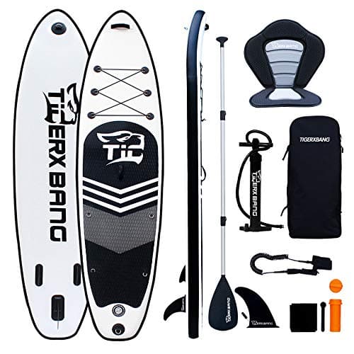 TIGERXBANG Tabla de Sup Stand Up Paddle Board con Asiento Kayak | Tabla de Paddle Surf Hinchable | 320x84x15cm para Adultos/niños | Kit Completo de Surf ISUP