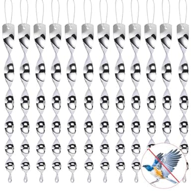 Taozoey Ahuyentador de Pajaros, 12 Piezas Varillas Reflectantes Repelentes de Pájaros, para Espantar a Las Palomas para Evitar Que Las Aves Protejan Flores y Jardines