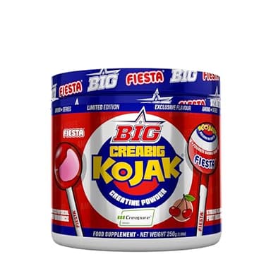 BIG - Creatina Creapure ® - Creatina Monohidratada Creapure en Polvo, Rendimiento Físico y Recuperación - Materia Prima Premium - Monohidrato de Creatina de Rápida Absorción, Vegana (250g, Kojak)