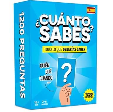 ¿Cuánto sabes? - Juegos de mesa adulto con 1200 Preguntas - Divertido Juego Mesa - Juegos de cartas de Trivial para Familia con Adolescentes y Adultos - Regalo Chico - Juego de Fiesta - En Español
