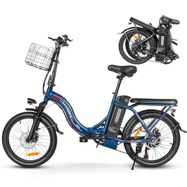SAMEBIKE Bici Eléctrica para Adultos, 250W Bicicleta Eléctrica Plegable （con Batería Extraíble 36 V/12 Ah,20 Pulgadas de Grasa,Pedal Assist, LCD,máximo de hasta 60-110 km）
