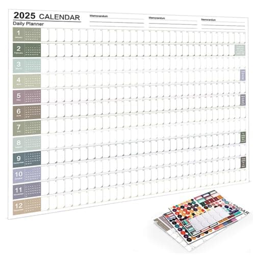 Calendario 2025 pared XXL Calendario pared 2025 (74.2 x 52.5 cm) plegado planificador anual de regalo, días festivos españoles, Planificador (Morandi)