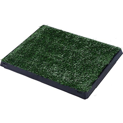PawHut Inodoro para Perros con Césped Artificial y Bandeja Inodoro Interior para Mascotas con Cajón Lavable para Hacer PIS Pipi Orinar 51x63x6 cm Verde