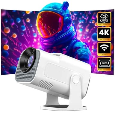 Proyector Portátil - WiFi Proyector 4K, 18000 Lúmenes, Full HD 1080P, Mini Proyector Bluetooth 5.0, Auto Keystone, Proyector de Cine con Phone/TV Stick/Box/USB Drive/PS5