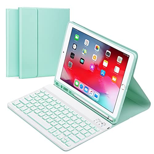 Qoosea Funda con Teclado Español para iPad 10.2” 9th 2021/ 8th Gen / 2020/7th Gen 2019/ iPad Pro 10.5/iPad Air 3