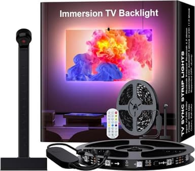 Lumtang TV 5M LED Retroiluminado, TV Retroiluminación de Color Dispositivo de recogida de color para TV y PC de 65 – 70 pulgadas, control por aplicación Bluetooth