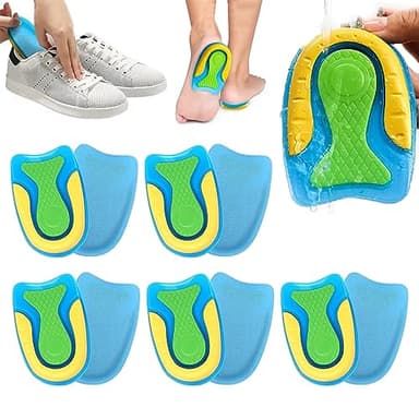 Taloneras Silicona, 5 Pares Taloneras Fascitis Plantar, Plantilla Espolon Calcaneo, Plantillas de Talón Gel para Proteger el Talón y el Tendón de Aquiles(Talla L)