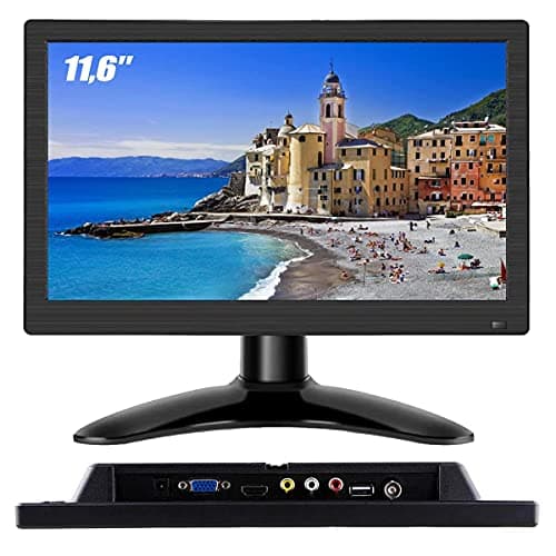 Monitor LED portátil 11,6" IPS HD 1920 x 1080 p, plug & play con VGA/BNC/HDMI/AV/USB/DC, entrada para PS3/PS4, Xbox One, PC, Raspberry Pi, cámara de seguridad