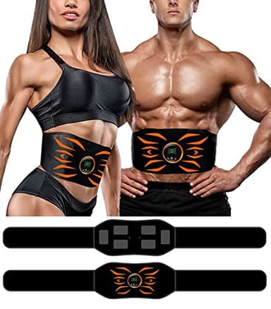 LEMENG Electroestimulador Muscular, EMS Abdominales Cinturón, Estimulador Muscular Abdominales, Masajeador Eléctrico Cinturón con USB Recargable, Ejercitador del Abdomen/Brazo/Piernas/Cintura