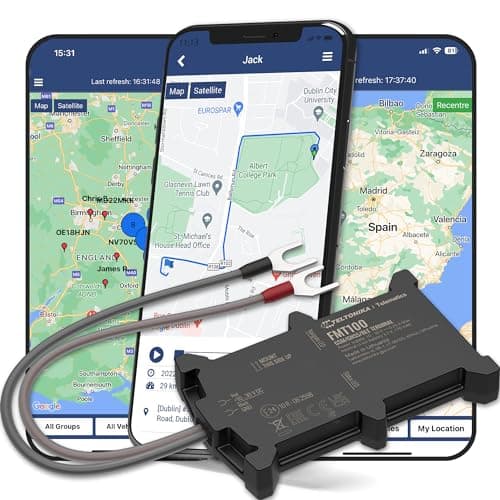 Transpoco Localizador GPS para Coche, Moto y Otros Vehiculos con App y SIM integrada - Rastreador GPS 2G, Conexión Directa a Batería, Seguimiento en Tiempo Real e Historial (Suscripción Requerida)