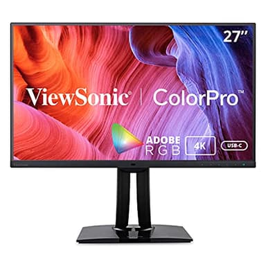 Viewsonic ColorPro VP2785-4K Monitor para Fotografía 27" pulgadas con función de calibración 4K, panel IPS, 99% AdobeRGB, PIVOT, HDR10, USB-C, negro