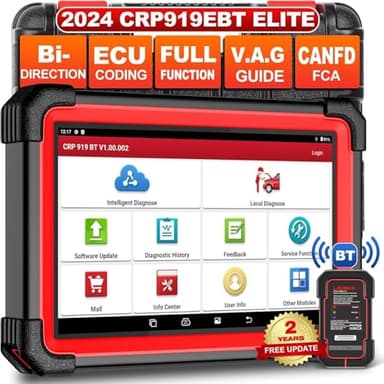 LAUNCH X431 CRP919E BT OBD2 Maquina Diagnosis Coche Multimarca Español, Scanner Control Bidireccional, NivelOE, CANFD&DOIP, FCA SGW, Codificación ECU, 31+ Funcíon Reinicio, 2 Año Actualización