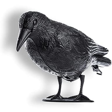 KADAX Repelente de Palomas con Forma de Cuervo Realista y Eficaz, Ahuyentador de Pájaros para Jardin y Balcón, Espantapájaros de Plástico (Negro)