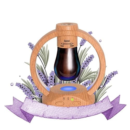 Adirigo Difusor de aroma inalámbrico, difusor de aceite esencial sin agua, tres modos de niebla y luces LED de cuatro colores para el hogar, dormitorio, baño, juego de tres botellas de aceite esencial