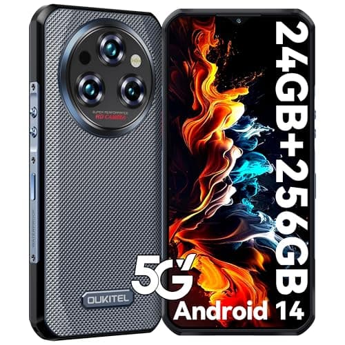 OUKITEL WP35 Movil Resistente 5G - 24GB RAM+256GB ROM(TF 2TB) Móvil Irrompible Android 14, Batería 11000mAh, 6.6'' FHD+Teléfono Movil, Cámara 64MP+32MP, Dual SIM/Fingerprint/Face ID/NFC/OTG, Negro