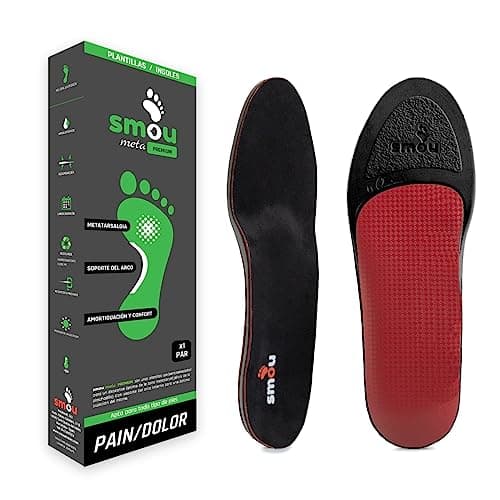 SMOU META PREMIUM Plantillas Metatarsalgia + Soporte Del Arco | Alivian el Dolor de Almohadilla Metatarso | Descarga con Barra Metatarsal | Plantillas Gel y Memory Foam (39-40 EU)