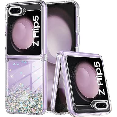 Ptny Funda con Samsung Galaxy Z Flip 5, Carcasa Brillante liquida Arena Movediza Niñas Antigolpes TPU Suave Silicona Case para Samsung Galaxy Z Flip 5