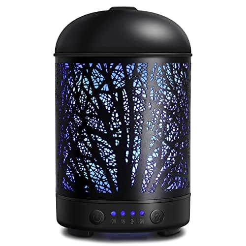 SALKING Humidificador Ultrasónico,100ml Difusor Humidificador Aceites Esenciales Vaporizador, Modos Ajustables de 7 Colores y Temporizadores Ambientador Electrico, Regalo para Mujer