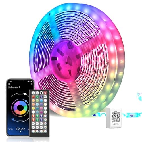 Tiras LED 30M, Luces 5050 RGB con Mando a Distancia de 44 Teclas y Control Bluetooth,16 Millones de Colores Sincronización con Ritmo de Música, para Habitación,Boda,Fiesta,Navidad