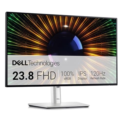 Dell U2424H UltraSharp 24" Full HD (1920x1080) Monitor, 120Hz, IPS, 5ms, 100% sRGB, 2x USB-C, 2x DisplayPort, HDMI, 3x USB, 3 Años de Garantía, Plata