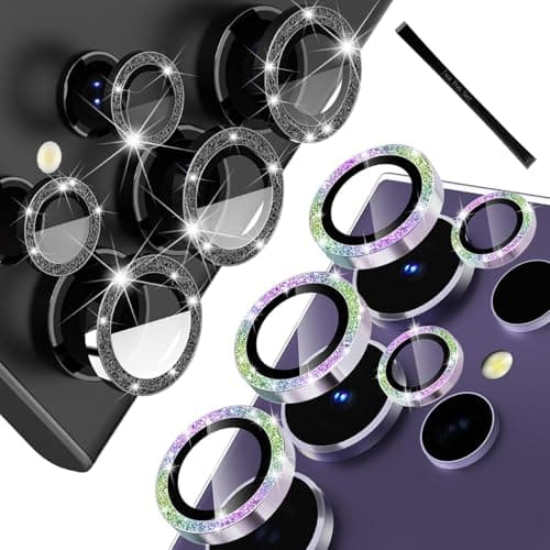 2 unidades compatibles con Samsung Galaxy S24 Ultra Protector de cámara S24 Ultra Cámara Ultra HD 9H vidrio templado protector de lente anti arañazos parte trasera accesorios (brillante