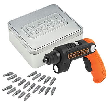 BLACK+DECKER Atornillador 3.6V, batería de litio 1,5Ah, linterna LED integrada, diseño pivotante, incluye 20 accesorios y caja de almacenamiento, velocidad 180 rpm, par máximo 5.5Nm, BDCSFL20AT