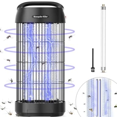 MJUM Lámpara Antimosquitos de Doble Cara Matamoscas Eléctrico,Mata Mosquitos Eléctrico 16W 1800V Lámpara Mata Insectos para Interiores,Una lámparas Repuesto