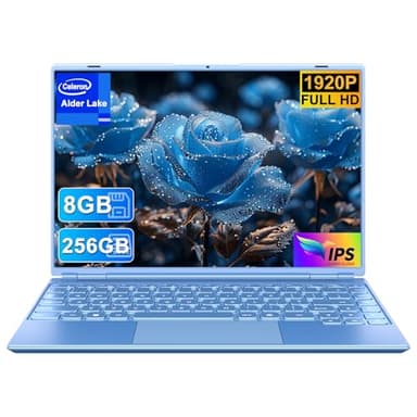 NOTODD Ordenador Portátil 14 Pulgadas 8GB RAM 256GB SSD 1TB Expand Celeron N5095 (Hasta 2.9Ghz), Portátil Win 11 con Mini Puerto Multimedia Ventilador 1920*1200 FHD Pantalla, Portatiles Dual WiFi-Azul