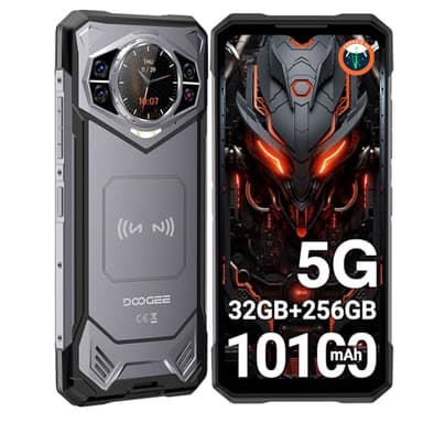 DOOGEE S200 Movil Resistente 5G Android 14, 32GB+256GB(TF 2TB) Teléfono Movil, Batería 10100 mAh/33W Smartphone, Dimensity 7050 Octa Core, 6.72'FHD+ 120Hz 100MP Cámara, Doble SIM/NFC/OTG/GPS, Gris