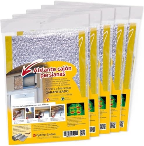 AISLANTE PERSIANAS CAJÓN CON AUTOADHESIVO | Evite la entrada de Frio o Calor por el cajón de las persianas | Se Instala sin Herramientas | 1.20m largo x 0.25 alto | 100% ALUMINIO | (7)