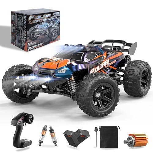 Herenear Coche Teledirigido, 1:14 Coche Radiocontrol de Alta Velocidad, 40+ km/h 2.4GHz 4WD Offroad Coche de Control Remoto, Coche RC de Carreras Todoterreno de Juguete Regalo para Niños Adultos