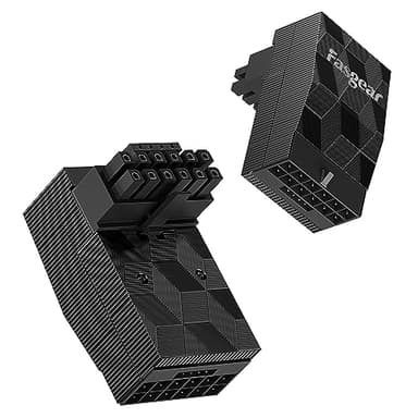 Fasgear Adaptador de 12VHPWR de 90 Grados, Adaptador de Corriente PCI-e 5.0 de 16 Pines, 600 W,12 + 4 Pines,Compatible para GeForce RTX 3090Ti 4070Ti 4080 4090 5090(Tipo A)