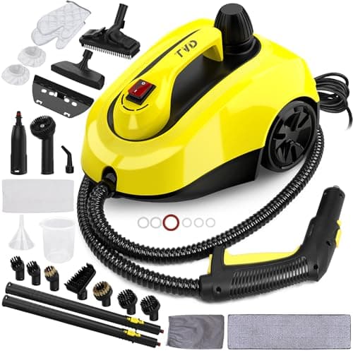TVD Multiuso Limpiador Vapor,Vaporeta Limpieza Hogar Potente-con 26 Accesorios Multifunción,para la Eliminación de Manchas,Alfombras,Sofá,Cortinas,Asientos Coche,Tapicerias-1.5L Vaporeta de Mano