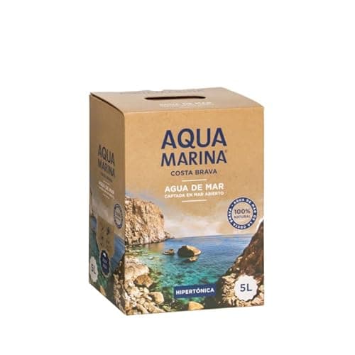 Agua de Mar Hipertónica Aqua Marina Costa Brava 5L | Grifo Incorporado | 100% Natural | Minerales Esenciales para Hidratación, Cocina Mediterránea y Bienestar Deportivo (1 Bag in Box 5 Litros)
