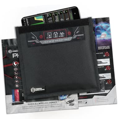 Mission Darkness Non-Window Faraday Bag for Phones // Device Shielding for Law Enforcement, Military, Executive Privacy, Travel & Data Security, Anti-Hacking & Anti-Tracking Assurance