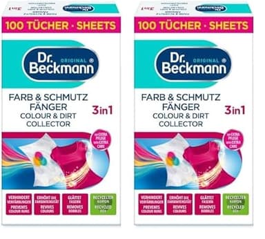 Dr. Beckmann Colector de pintura y suciedad XXL | protección duradera del color | con microfibra y moléculas de captura de color para brillo de colores | 100 paños (Paquete de 2)