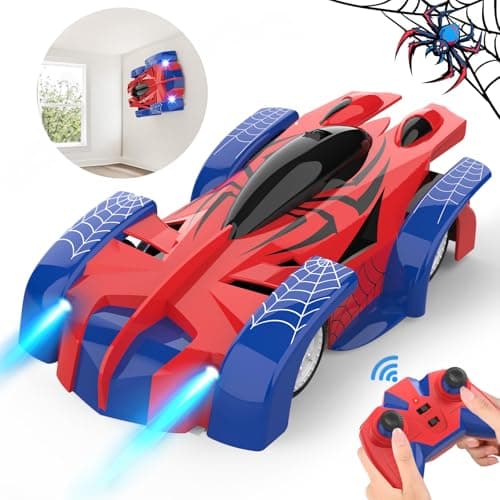 Coche Teledirigido Niños 3 4 5 6 7 8 9 Años, Coche Paredes Drift RC Car Spider Juguetes 2.4GHz Radiocontrol Recargable Carro Control Remoto con luz LED Coche Juegos Regalos Cumpleaños Niños Niñas