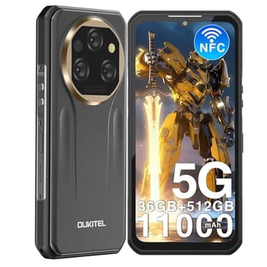 OUKITEL WP39 Pro Movil Resistente 5G, 36GB RAM+512GB ROM/SD 2TB Móviles Irrompible Android 14, 11000mAh/33W Teléfono Moviles 6.6'' FHD+ 2.4K, Cámara 64MP+32MP Móvil Rugerizado, Dual SIM/NFC/GPS/IP68