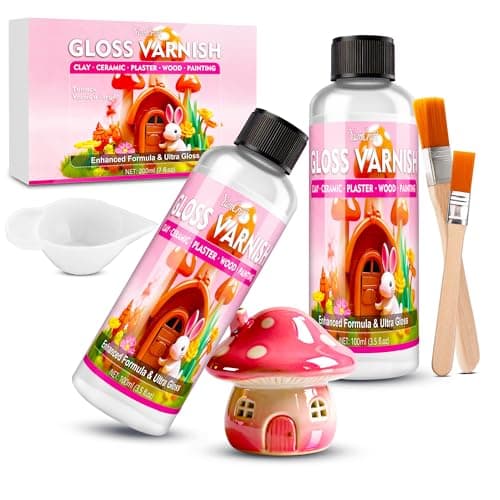 200ml Barniz para Arcilla Secado al Aire | Barniz Glaze Impermeable Resistente a Rayones, Barniz de Arcilla Seca al Aire - Compatible con Pintura Acrílica, Alfarería, Cerámica, Madera y Yeso