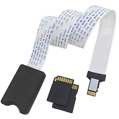 AFUNTA Adaptador de tarjeta Micro SD/TF a SD de 18,9 pulgadas/48 cm y adaptadores de tarjeta Micro SD/TF de 2 piezas Tarjeta de memoria Flash 3 en 1, Pantalla compatible GPS/Raspberry Pi/DVD/DVR/LED