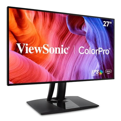 ViewSonic VP2768a Monitor Profesional 2K QHD de 27" 100% sRGB, validado por Pantone, USB Tipo C, HDMI, DP, Ethernet, para diseño gráfico, fotografía y edición de Video