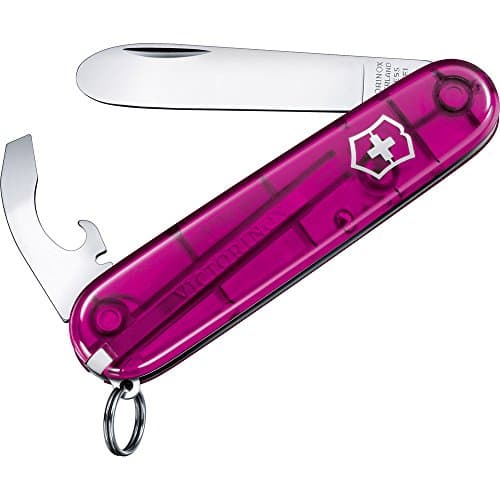 Victorinox Navaja My First Victorinox, Navaja multiusos suiza con 8 funciones, hoja grande punta redondeada, destapador, anilla, pela cables, 84 mm