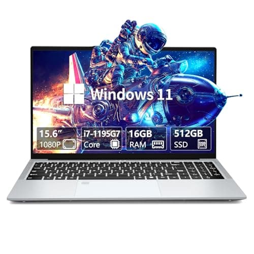 Monovate 15.6" Ordenador Portátil Core i7-1195G7, Win11 PC Portátil 16GB RAM 512GB SSD, Gaming Portátil Desbloqueo de Huellas Dactilares, Laptop IPS Pantall, Iris Xe Graphics GPU, Type C/RJ45