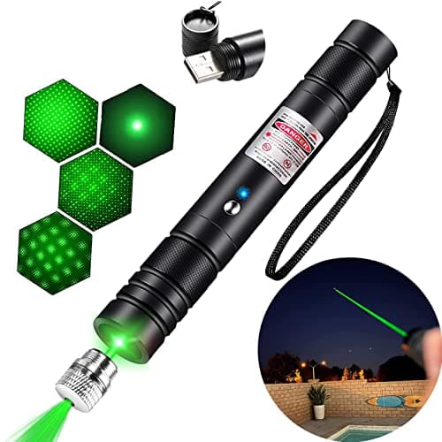 IVVTRYI Linterna Verde Recargable Patrón de Luz de Estrellas
