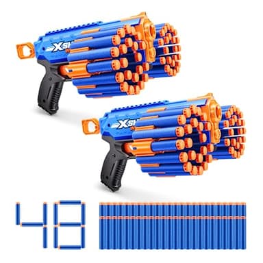 X-Shot Insanity Manic Blaster - Paquete Doble de ZURU con 48 Dardos, tecnología de Bolsillo de Aire y Almacenamiento de Dardos, Juguete al Aire Libre para niños y niñas, Adolescentes y Adultos